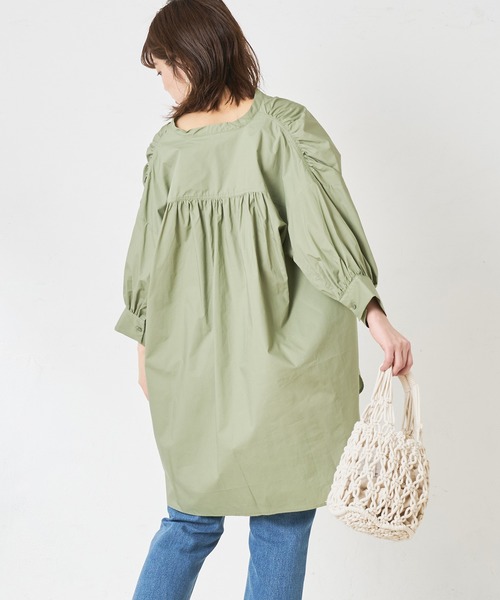 natural couture(ナチュラルクチュール)の「バンドカラー前あきシャツ(シャツ/ブラウス・レディース・オフホワイト/ベージュ/カーキ/ストライプ・FREE)」の16枚目の写真