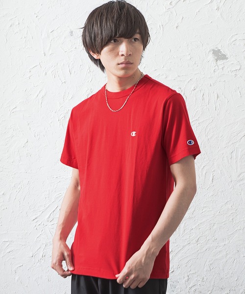 Champion(チャンピオン)の「【Champion】ワンポイントTシャツ(Tシャツ/カットソー・メンズ・ホワイト/ピンク/レッド/ダークグリーン/ミント/ネイビー/グレー/ブラック・L/XL/M)」の8枚目の写真