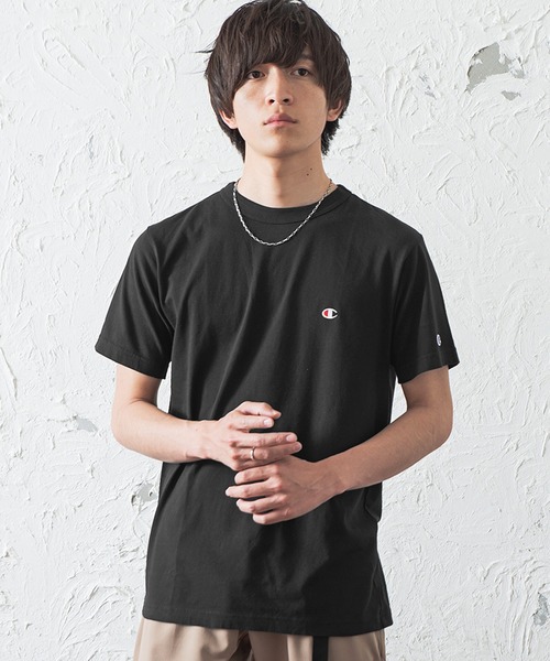 Champion(チャンピオン)の「【Champion】ワンポイントTシャツ(Tシャツ/カットソー・メンズ・ホワイト/ピンク/レッド/ダークグリーン/ミント/ネイビー/グレー/ブラック・L/XL/M)」の3枚目の写真