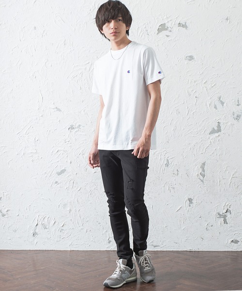 Champion(チャンピオン)の「【Champion】ワンポイントTシャツ(Tシャツ/カットソー・メンズ・ホワイト/ピンク/レッド/ダークグリーン/ミント/ネイビー/グレー/ブラック・L/XL/M)」の12枚目の写真