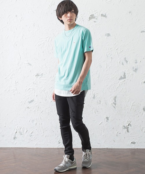 Champion(チャンピオン)の「【Champion】ワンポイントTシャツ(Tシャツ/カットソー・メンズ・ホワイト/ピンク/レッド/ダークグリーン/ミント/ネイビー/グレー/ブラック・L/XL/M)」の13枚目の写真