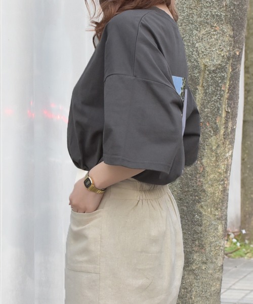 PairPair（ペアペア）の「フォトプリントBIGT(男女兼用)（Tシャツ/カットソー・レディース・ブラック/オフホワイト・FREE）」の6枚目の写真