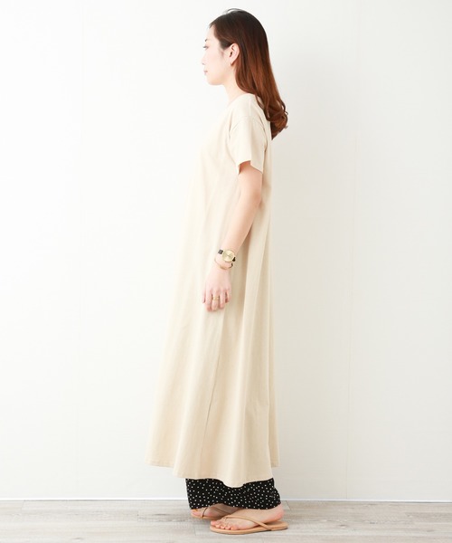 n'ee-ne（ネーネ）の「OE天竺フロントスリット2WAYワンピース（ワンピース・レディース・ブラック/スモークピンク/カーキ/ベージュ・FREE）」の12枚目の写真