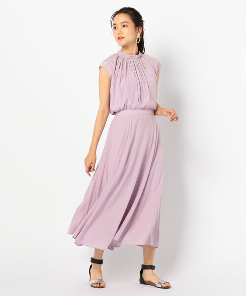 NOLLEY&#39;S - 【新品】ノーリーズ シアー 2WAY 両前 リボン ギャザーブラウス 光沢ピンク NOLLEY'S - 【新品】ノーリーズ シアー 2WAY 両前 リボン
