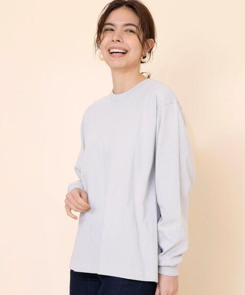 coen（コーエン）の「【WEB限定カラー】USAコットンクルーネックロングスリーブTシャツ（Tシャツ/カットソー・レディース・コバルトブルー/ホワイト/グレー/ダークグレー/ブラウン・FREE）」の22枚目の写真