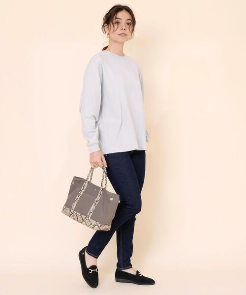 coen（コーエン）の「【WEB限定カラー】USAコットンクルーネックロングスリーブTシャツ（Tシャツ/カットソー・レディース・コバルトブルー/ホワイト/グレー/ダークグレー/ブラウン・FREE）」の21枚目の写真