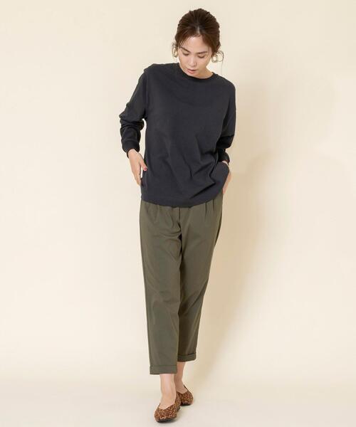 coen（コーエン）の「【WEB限定カラー】USAコットンクルーネックロングスリーブTシャツ（Tシャツ/カットソー・レディース・コバルトブルー/ホワイト/グレー/ダークグレー/ブラウン・FREE）」の17枚目の写真