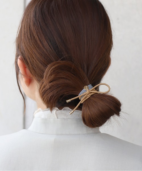 リボン×ツイストのデザインヘアゴム[3本セット]（ヘアゴム