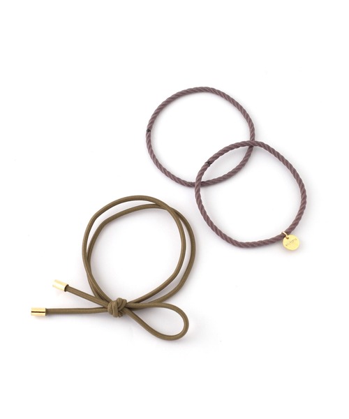 ANEMONE（アネモネ）の「リボン×ツイストのデザインヘアゴム[3本セット]（ヘアゴム・レディース・ベージュ/ブラック/ブラウン/カーキ/オレンジ・FREE）」の8枚目の写真