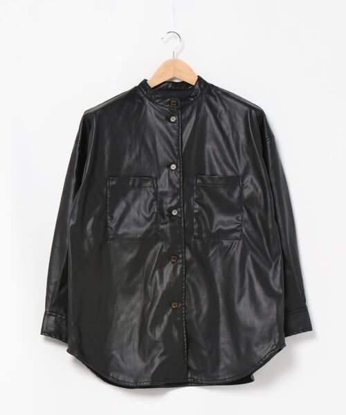 STYLEBLOCK（スタイルブロック）の「PUレザージャケット（その他アウター・レディース・ベージュ/キャメル/ブラック/カーキ/ライトベージュ・M）」の2枚目の写真