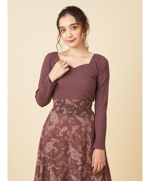 ハートネック長袖Ｔシャツ