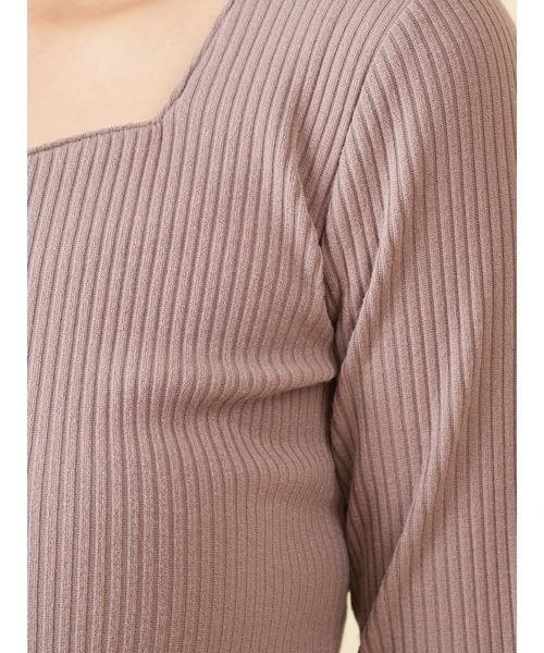 ROYAL PARTY（ロイヤルパーティー）の「ハートネック長袖Ｔシャツ（Tシャツ/カットソー・レディース・ホワイト/ブラウン/ベージュ/ボルドー/ブラック・FREE）」の14枚目の写真