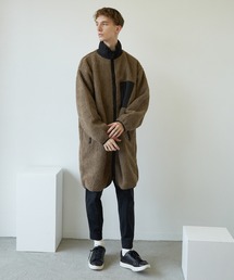 【TONE MEN'S】ボアハイネックロングジャケット(BL)
