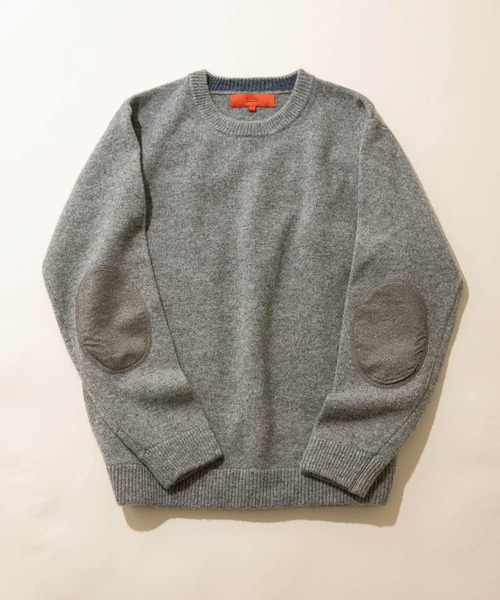 URBAN RESEARCH ROSSO MEN（アーバンリサーチロッソメン）の「【一部WEB限定カラー】ラムズウールエルボーパッチニット（ニット/セーター・メンズ・ブラック/ネイビー/ブルー/グレー/カーキ/オレンジ・SMALL/MEDIUM/LARGE/X-LARGE）」の3枚目の写真
