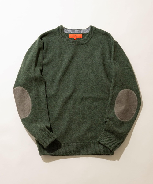 URBAN RESEARCH ROSSO MEN（アーバンリサーチロッソメン）の「【一部WEB限定カラー】ラムズウールエルボーパッチニット（ニット/セーター・メンズ・ブラック/ネイビー/ブルー/グレー/カーキ/オレンジ・SMALL/MEDIUM/LARGE/X-LARGE）」の4枚目の写真