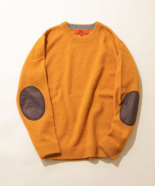 URBAN RESEARCH ROSSO MEN（アーバンリサーチロッソメン）の「【一部WEB限定カラー】ラムズウールエルボーパッチニット（ニット/セーター・メンズ・ブラック/ネイビー/ブルー/グレー/カーキ/オレンジ・SMALL/MEDIUM/LARGE/X-LARGE）」の6枚目の写真