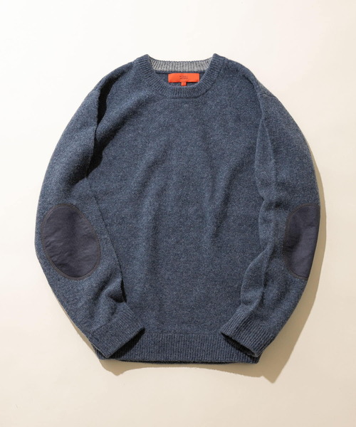 URBAN RESEARCH ROSSO MEN（アーバンリサーチロッソメン）の「【一部WEB限定カラー】ラムズウールエルボーパッチニット（ニット/セーター・メンズ・ブラック/ネイビー/ブルー/グレー/カーキ/オレンジ・SMALL/MEDIUM/LARGE/X-LARGE）」の5枚目の写真