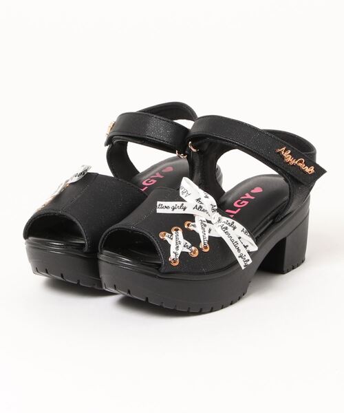 algy（アルジー）の「【ALGY】ロゴ入りワイドベルトヒールサンダル（サンダル・キッズ・ブラック/アイボリー/ネイビー・19.0cm/21.0cm/22.0cm/23.0cm/20.0cm）」の8枚目の写真