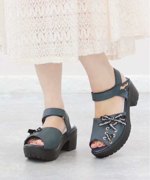 algy（アルジー）の「【ALGY】ロゴ入りワイドベルトヒールサンダル（サンダル・キッズ・ブラック/アイボリー/ネイビー・19.0cm/21.0cm/22.0cm/23.0cm/20.0cm）」の11枚目の写真