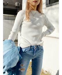 GYDA | ボトルネックリブニット TOPS(ニット/セーター)