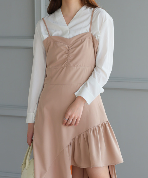 Girly Doll(ガーリードール)の「サスペンダーワンピース(ワンピース・レディース・ブラック/ダークグレー/モカ・L/M)」の3枚目の写真
