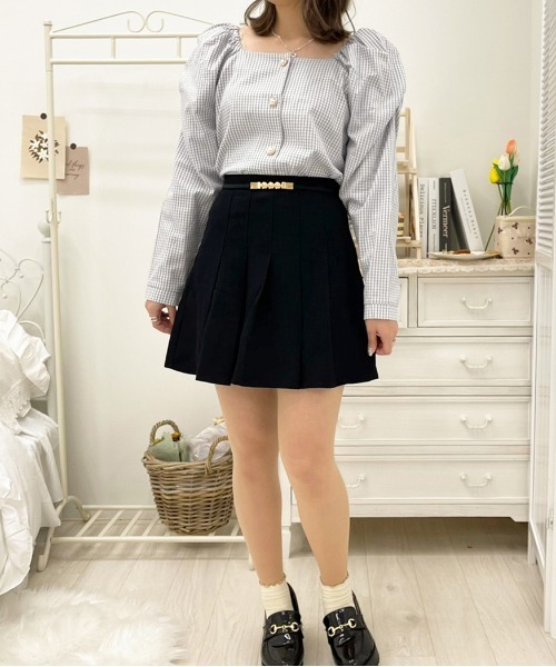 apres jour（アプレジュール）の「ギンガムスクエアネックブラウス【ZOZOTOWN限定アイテム】（シャツ/ブラウス・レディース・ベージュ/サックスブルー/ブラック・フリー/X-LARGE）」の14枚目の写真