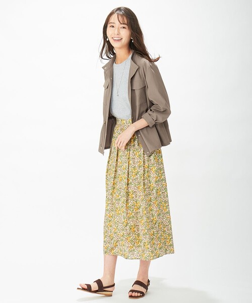 J.PRESS Ladies(J.プレス レディス)の「【洗える】リバティプリント スカート(スカート・レディース・ネイビー系5/ベージュ系5・XXS/S/XS)」の8枚目の写真