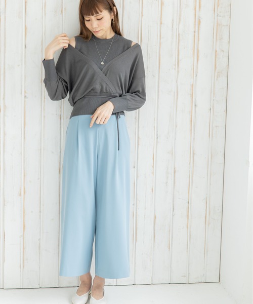 セール】カシュクールレイヤードニットプルオーバー（ニット