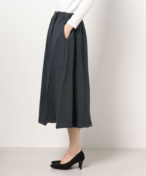 Samansa Mos2（サマンサ モスモス）の「タックギャザースカート（スカート・レディース・イエロー/チャコール/ベージュ・ﾌﾘ-）」の5枚目の写真