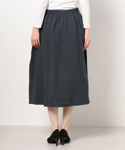 Samansa Mos2（サマンサ モスモス）の「タックギャザースカート（スカート・レディース・イエロー/チャコール/ベージュ・ﾌﾘ-）」の4枚目の写真