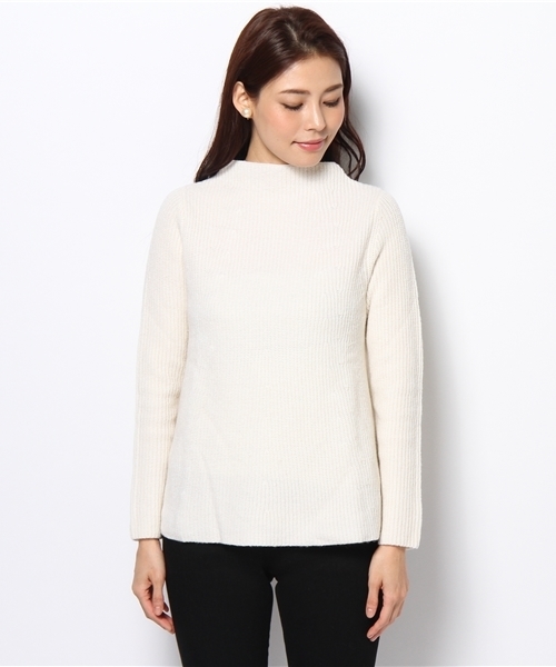 BEAMS LIGHTS Women's（ビームスライツ ウィメンズ）の「BEAMS LIGHTS / ボトルネックフレアープルオーバー（ニット/セーター・レディース・オフホワイト/ネイビー・ONE SIZE）」の6枚目の写真