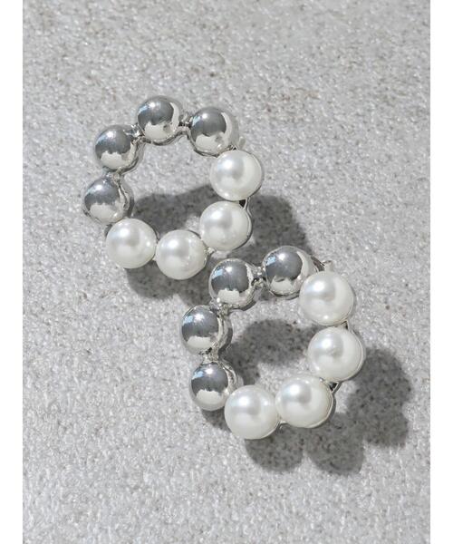 AMERICAN HOLIC（アメリカンホリック）の「パール&メタルボールピアス（ピアス（両耳用）・レディース・シルバー/ゴールド・FREE）」の3枚目の写真