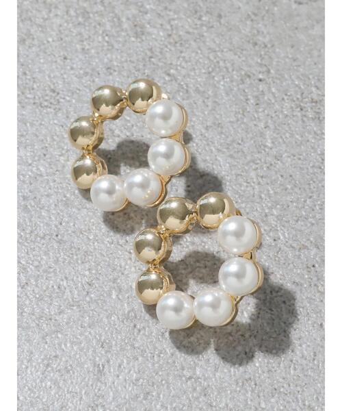 AMERICAN HOLIC（アメリカンホリック）の「パール&メタルボールピアス（ピアス（両耳用）・レディース・シルバー/ゴールド・FREE）」の2枚目の写真