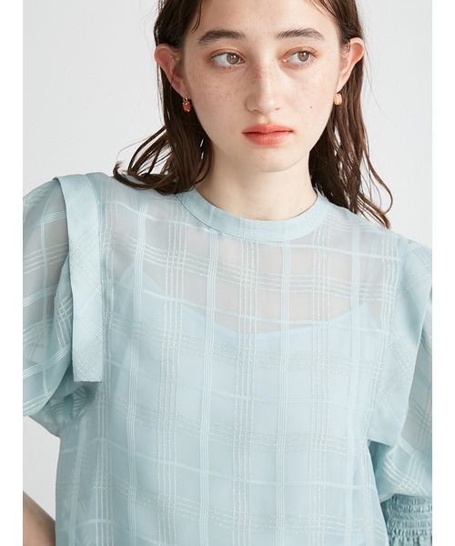リリーブラウン　チェックブラウス LILY BROWN（リリーブラウン）の「チェック柄シアートップス