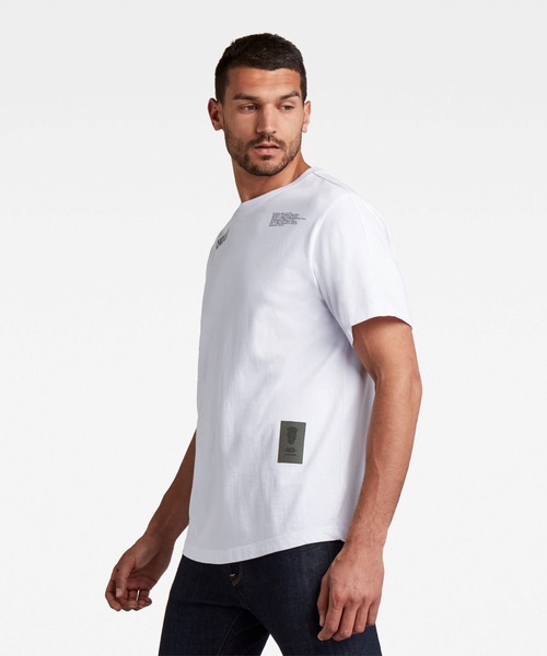 G-STAR（ジースター）の「C&S BACK MULTI GRAPHIC LOOSE T-SHIRT/ビッグシルエット/オーバーサイズ（Tシャツ/カットソー・メンズ・ホワイト/チャコールグレー・SMALL/MEDIUM/LARGE/X-LARGE/X-SMALL/XX-SMALL）」の3枚目の写真