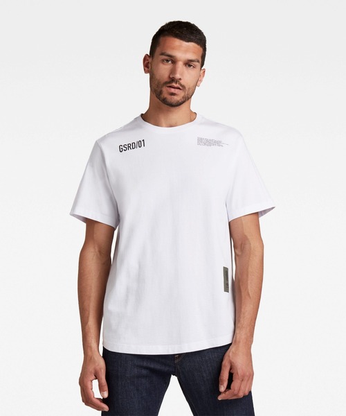 G-STAR（ジースター）の「C&S BACK MULTI GRAPHIC LOOSE T-SHIRT/ビッグシルエット/オーバーサイズ（Tシャツ/カットソー・メンズ・ホワイト/チャコールグレー・SMALL/MEDIUM/LARGE/X-LARGE/X-SMALL/XX-SMALL）」の18枚目の写真