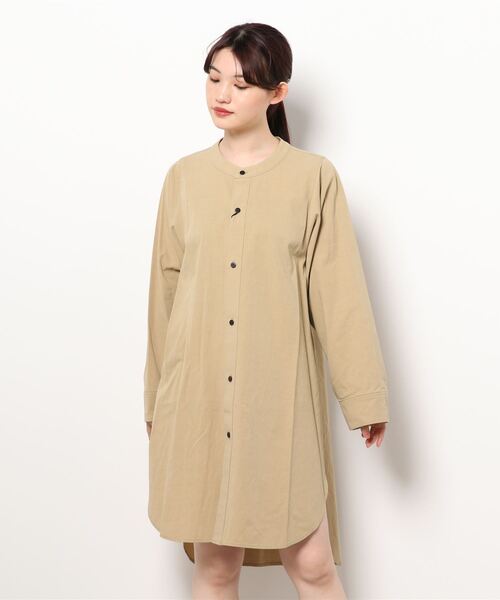 note et silence (ノートエシロンス)の「●80/2GVラチネ チュニックブラウス(シャツ/ブラウス・レディース・ネイビー/サンドベージュ・FREE)」の16枚目の写真