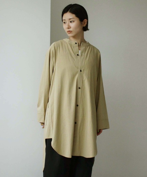 note et silence (ノートエシロンス)の「●80/2GVラチネ チュニックブラウス(シャツ/ブラウス・レディース・ネイビー/サンドベージュ・FREE)」の20枚目の写真