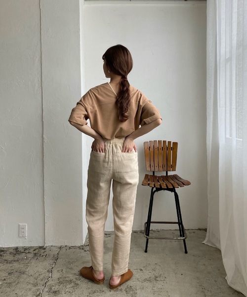 Amiur（エミレ）の「see through linen pants（その他パンツ・レディース・ブラウン/アイボリー・S/M）」の2枚目の写真