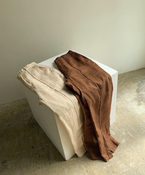 Amiur（エミレ）の「see through linen pants（その他パンツ・レディース・ブラウン/アイボリー・S/M）」の10枚目の写真