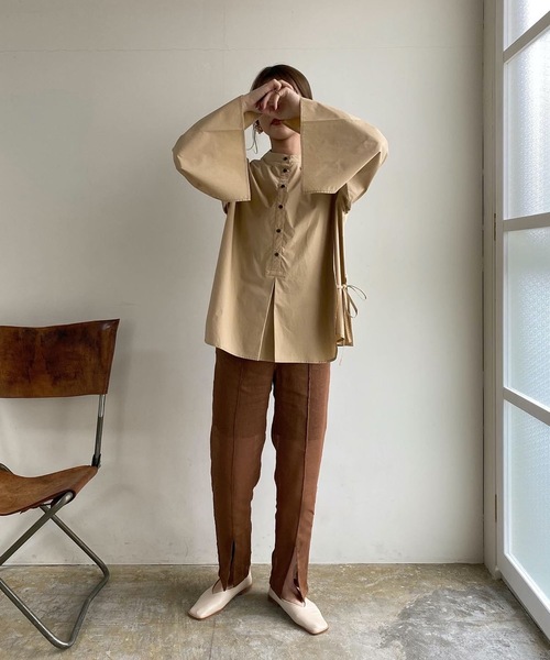 Amiur（エミレ）の「see through linen pants（その他パンツ・レディース・ブラウン/アイボリー・S/M）」の11枚目の写真