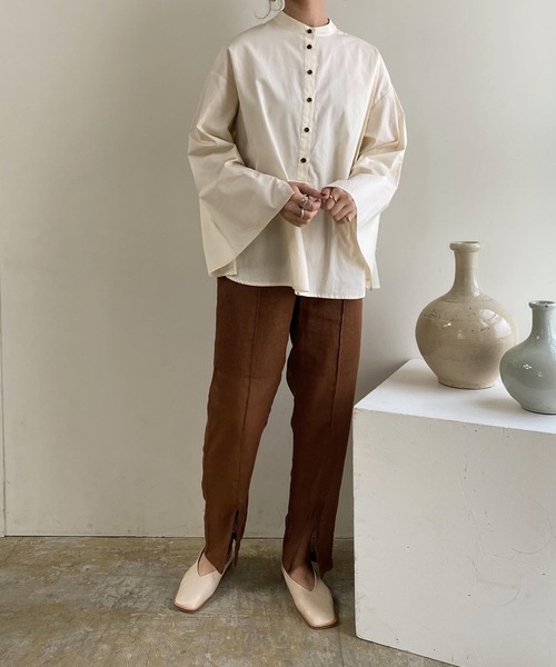 Amiur（エミレ）の「see through linen pants（その他パンツ・レディース・ブラウン/アイボリー・S/M）」の6枚目の写真