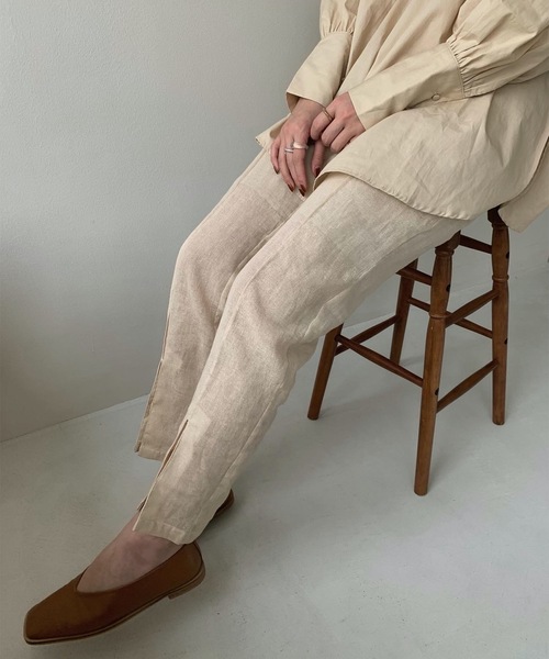 Amiur（エミレ）の「see through linen pants（その他パンツ・レディース・ブラウン/アイボリー・S/M）」の3枚目の写真