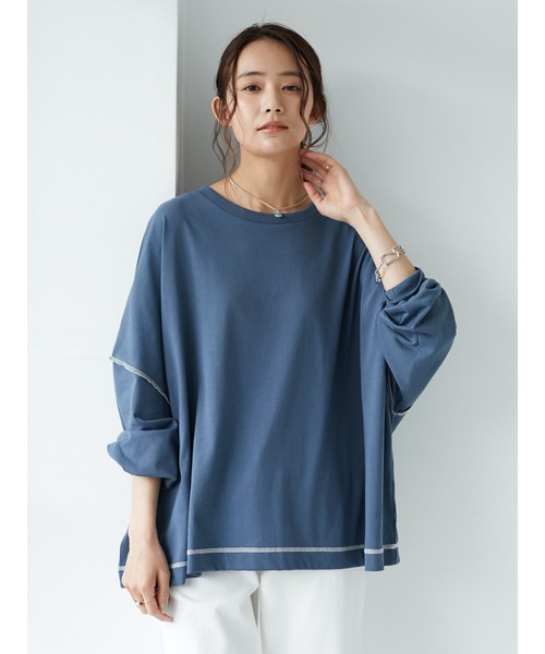 CRAFT STANDARD BOUTIQUE（クラフトスタンダードブティック）の「BIGカットチュニック　＊◇（Tシャツ/カットソー・レディース・ブルー/アイボリー/ホワイト系その他4/ピンク/ブラック/モカ・FREE）」の16枚目の写真