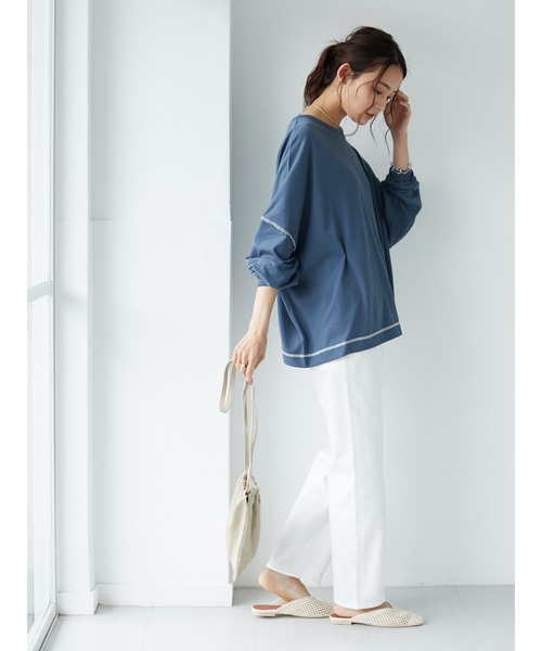 CRAFT STANDARD BOUTIQUE（クラフトスタンダードブティック）の「BIGカットチュニック　＊◇（Tシャツ/カットソー・レディース・ブルー/アイボリー/ホワイト系その他4/ピンク/ブラック/モカ・FREE）」の15枚目の写真