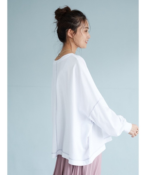 CRAFT STANDARD BOUTIQUE（クラフトスタンダードブティック）の「BIGカットチュニック　＊◇（Tシャツ/カットソー・レディース・ブルー/アイボリー/ホワイト系その他4/ピンク/ブラック/モカ・FREE）」の11枚目の写真