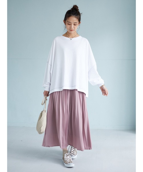 CRAFT STANDARD BOUTIQUE（クラフトスタンダードブティック）の「BIGカットチュニック　＊◇（Tシャツ/カットソー・レディース・ブルー/アイボリー/ホワイト系その他4/ピンク/ブラック/モカ・FREE）」の8枚目の写真