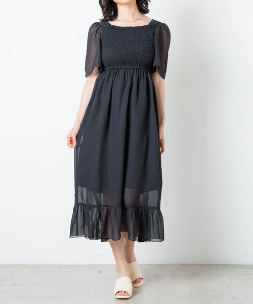 WEGO（ウィゴー）の「WEGO/シャーリングフレアスリーブワンピース（ワンピース・レディース・ブラック/アニマル/その他1・FREE）」の10枚目の写真