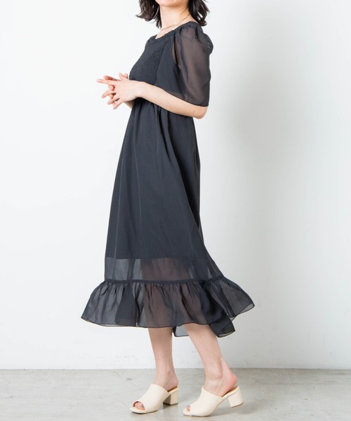 WEGO（ウィゴー）の「WEGO/シャーリングフレアスリーブワンピース（ワンピース・レディース・ブラック/アニマル/その他1・FREE）」の14枚目の写真