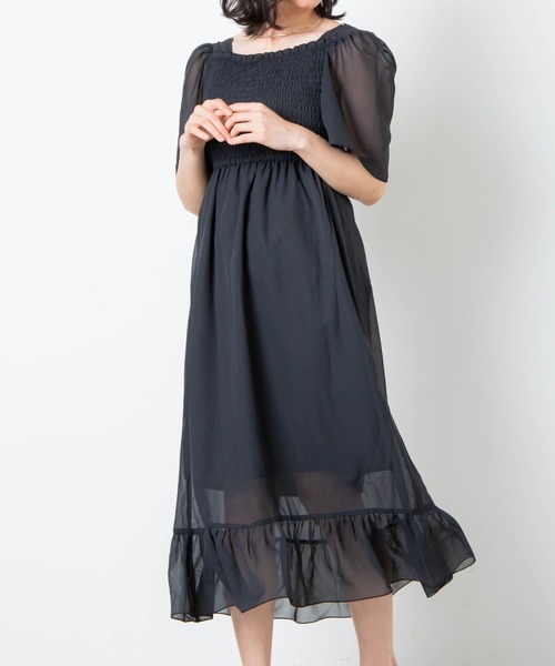 WEGO（ウィゴー）の「WEGO/シャーリングフレアスリーブワンピース（ワンピース・レディース・ブラック/アニマル/その他1・FREE）」の22枚目の写真